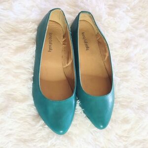 Long Tall Sally Teal Flats Size 11